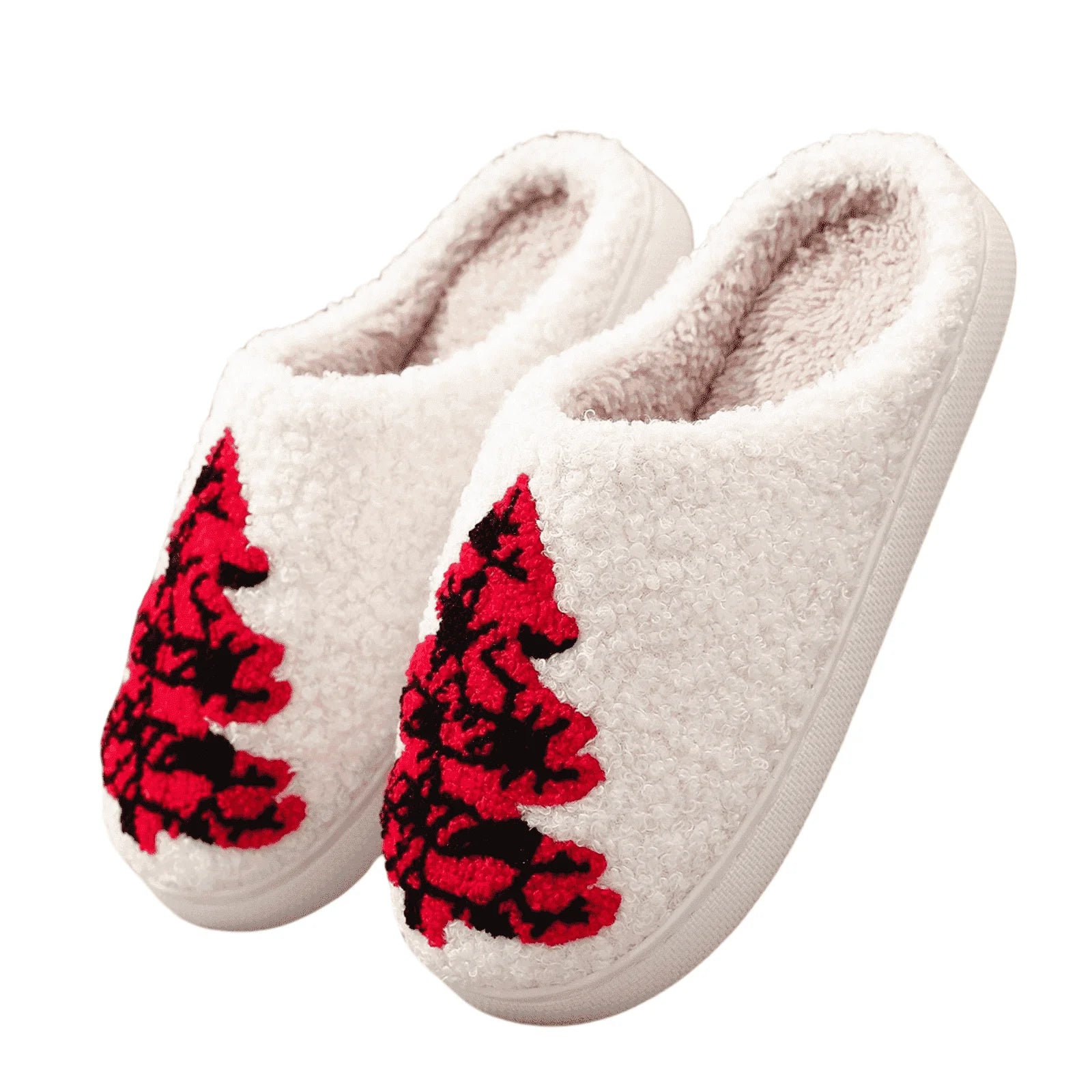 Christmas Reindeer Slippers for Womens Mens Plush Warm Santa Claus Slippers Fuzzy House Slippers Christmas Gifts for Girls Women Girlfriend