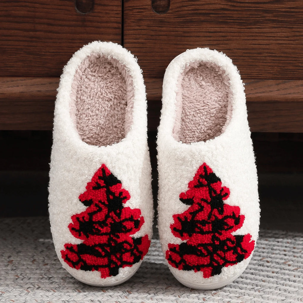 Christmas Reindeer Slippers for Womens Mens Plush Warm Santa Claus Slippers Fuzzy House Slippers Christmas Gifts for Girls Women Girlfriend