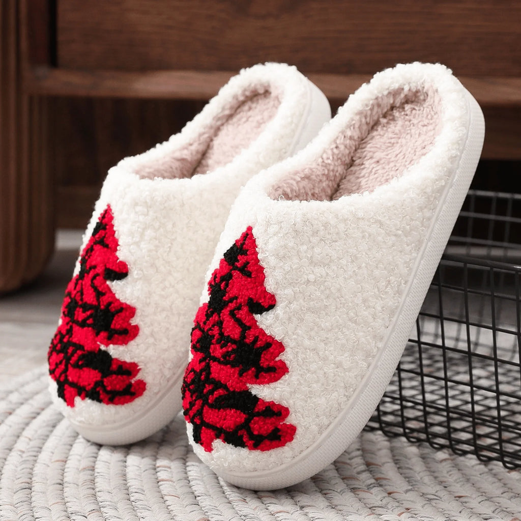 Christmas Reindeer Slippers for Womens Mens Plush Warm Santa Claus Slippers Fuzzy House Slippers Christmas Gifts for Girls Women Girlfriend