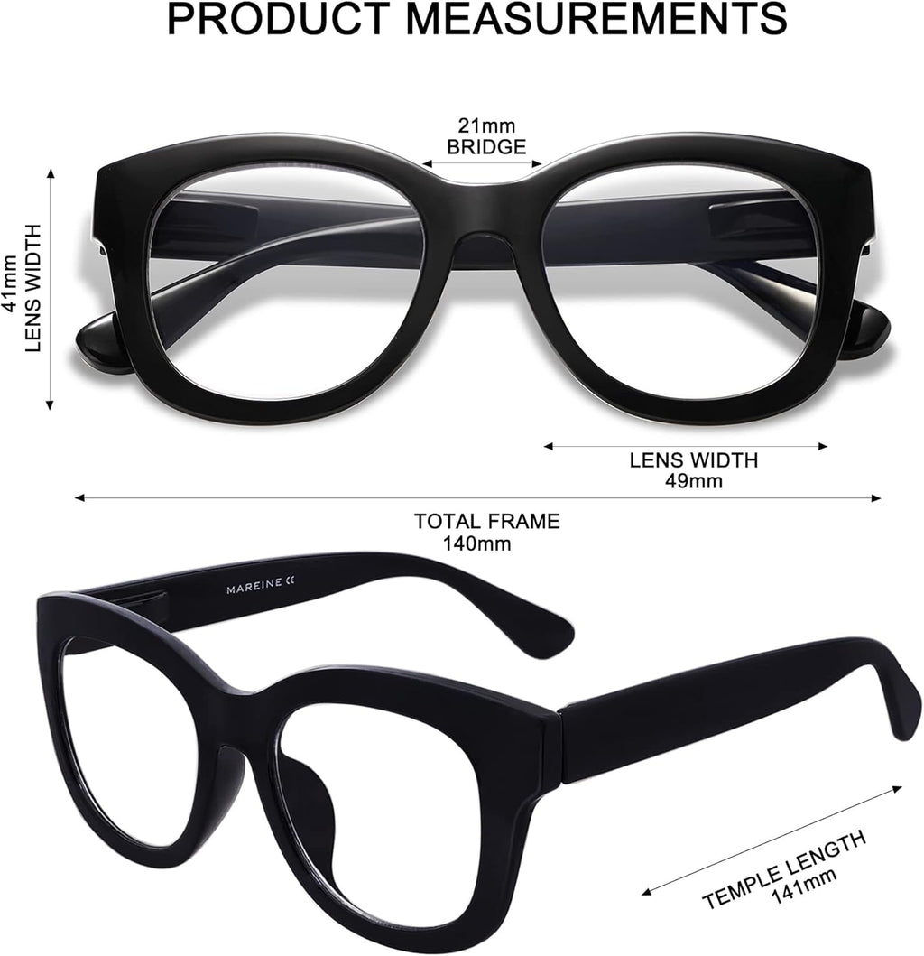Retro Oversized Reading Glasses for Women Blue Light Blocking Computer Readers Spring Hinge AM6003