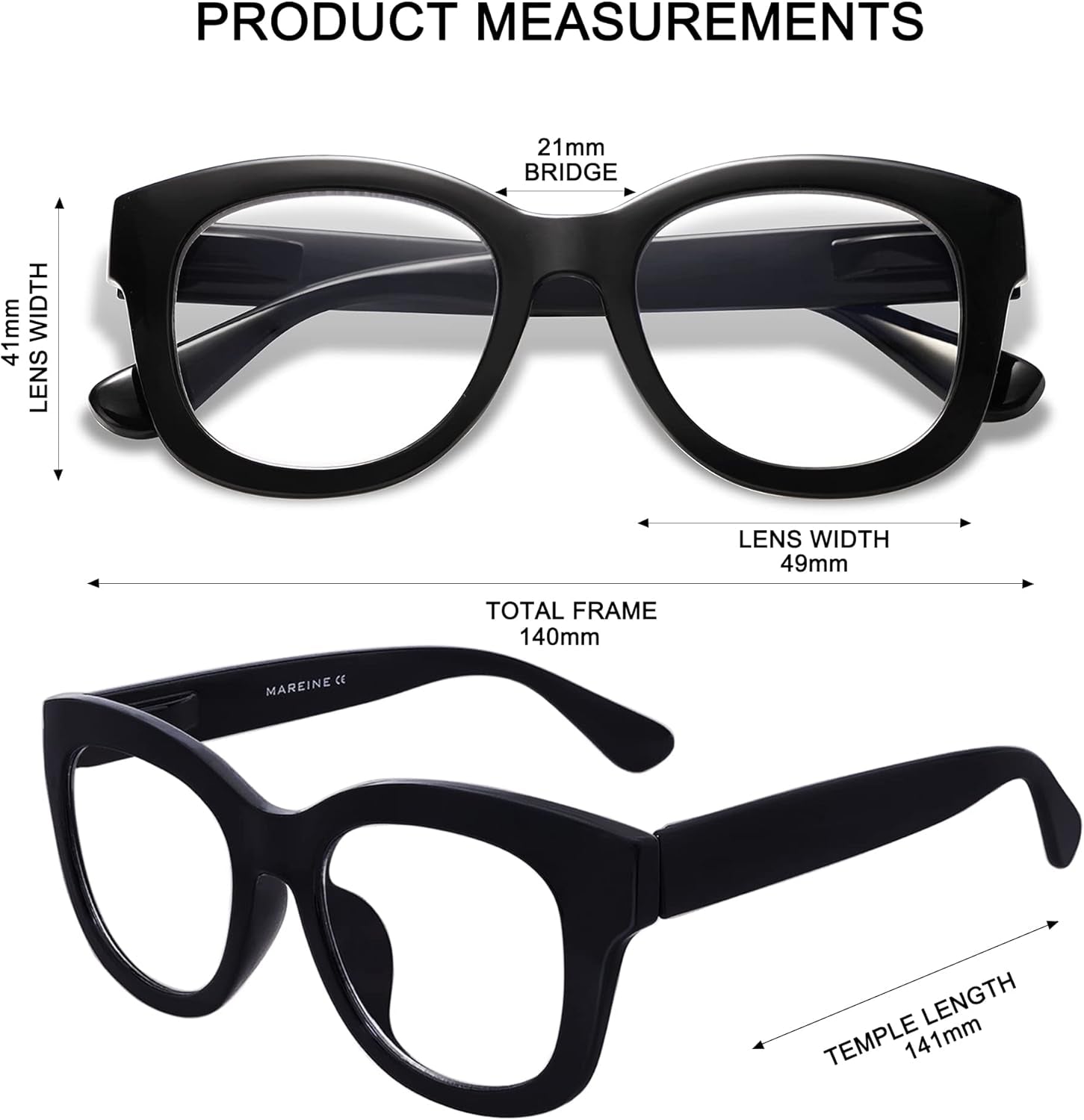 Retro Oversized Reading Glasses for Women Blue Light Blocking Computer Readers Spring Hinge AM6003