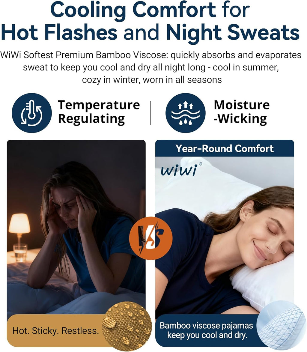 Bamboo Viscose Pajamas for Women Soft Capri Pants Pajama Sets plus Size Sleepwear Pjs Loungewear S-4X