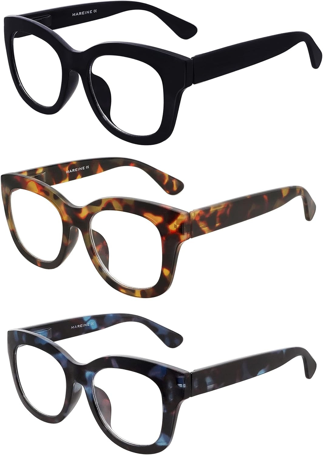 Retro Oversized Reading Glasses for Women Blue Light Blocking Computer Readers Spring Hinge AM6003