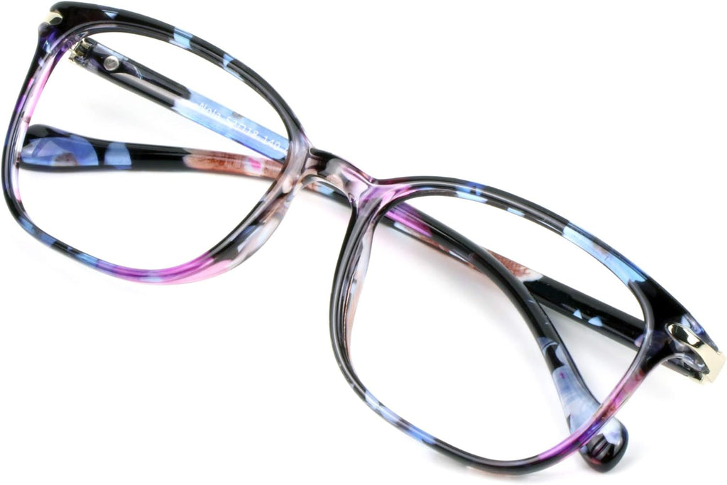 Blue Light Blocking Glasses for Women, anti Eyestrain, Computer Reading, TV Glasses, Stylish Square Frame, anti Glare(No Magnification)
