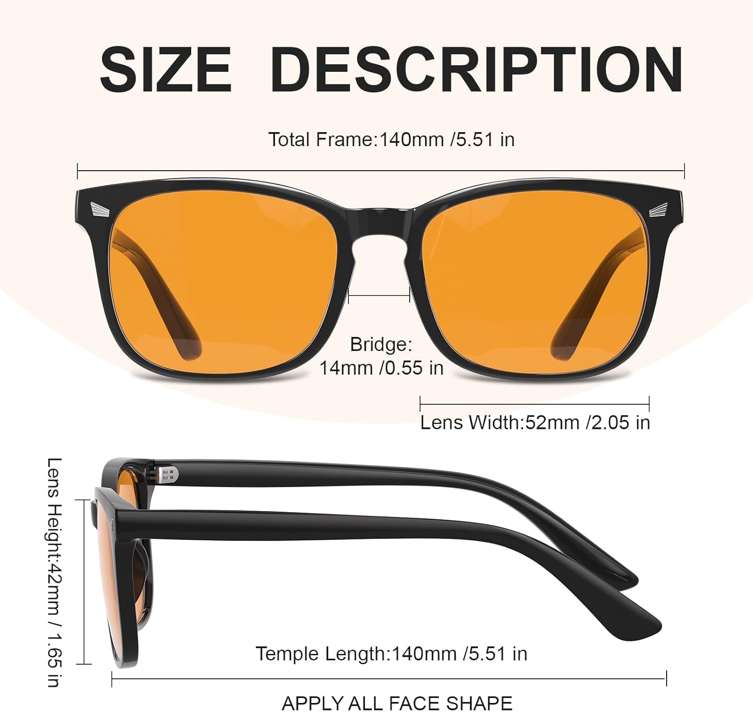 Blue Light Glasses for Woman/Men Computer Blue Light Glasses (Gaming Lenses)