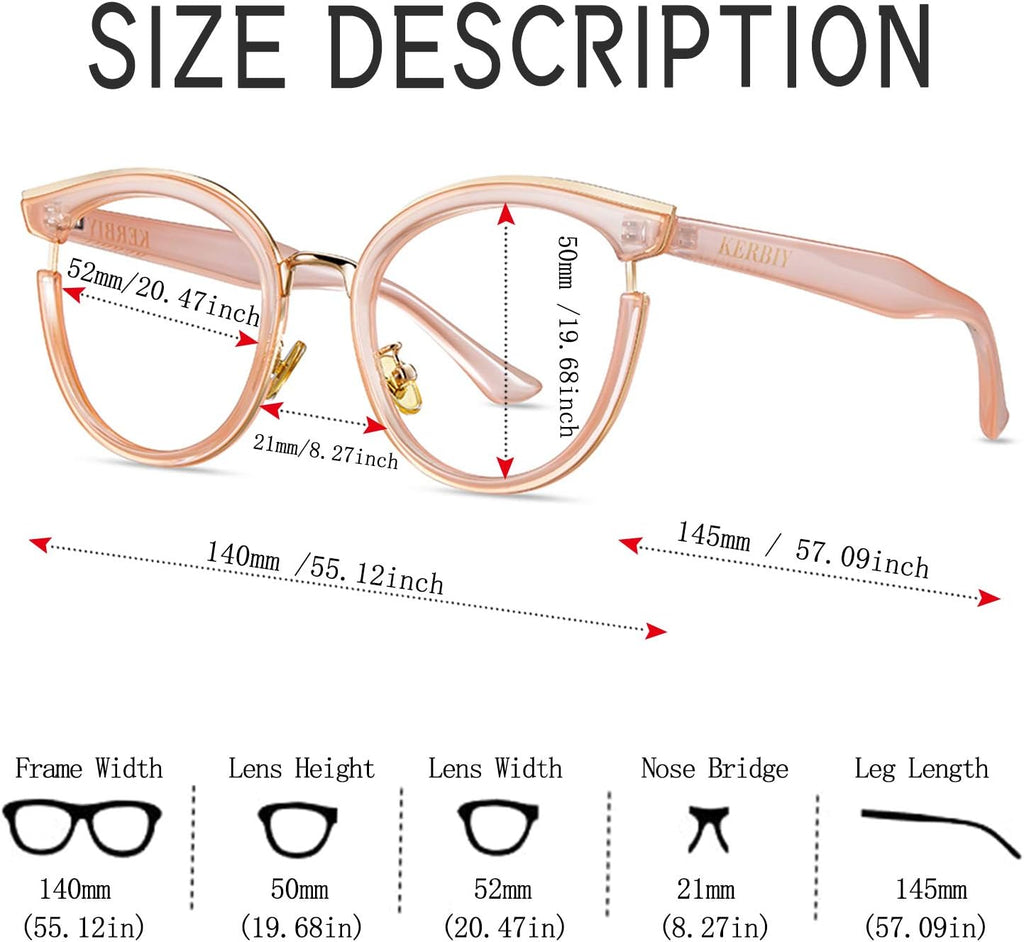 Eyeglass Frames for Women Nerd Glasses for Women Blue Light Blocking Glasses