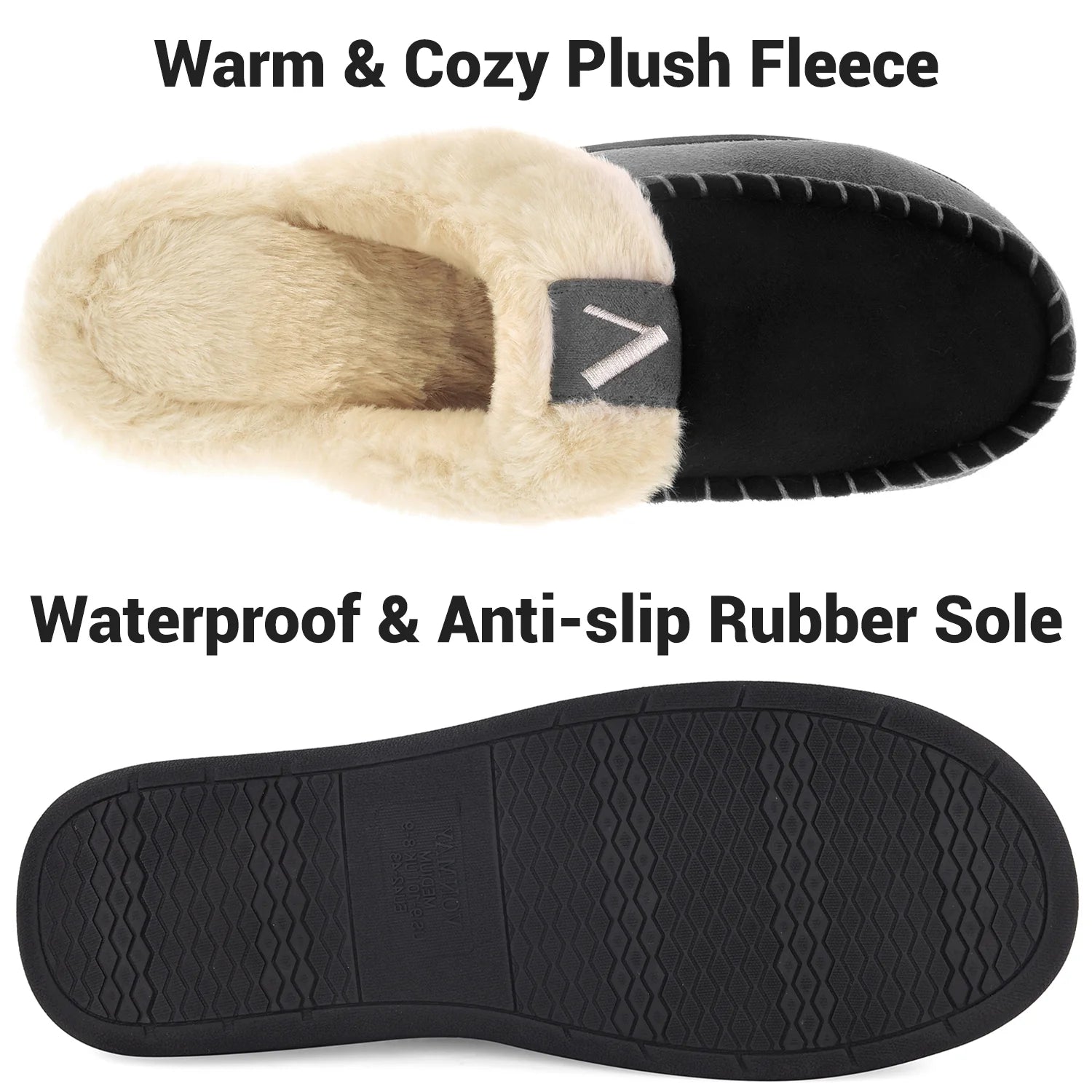 Men'S Scuff Slippers Memory Foam Slip on Shoes Moccasin Style House Shoes Indoor Outdoor