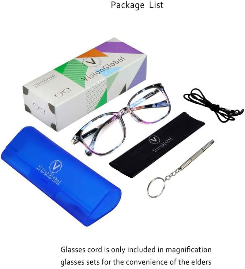 Blue Light Blocking Glasses for Women, anti Eyestrain, Computer Reading, TV Glasses, Stylish Square Frame, anti Glare(No Magnification)