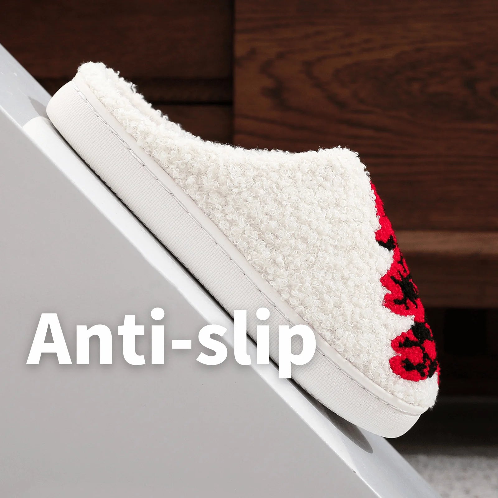 Christmas Reindeer Slippers for Womens Mens Plush Warm Santa Claus Slippers Fuzzy House Slippers Christmas Gifts for Girls Women Girlfriend