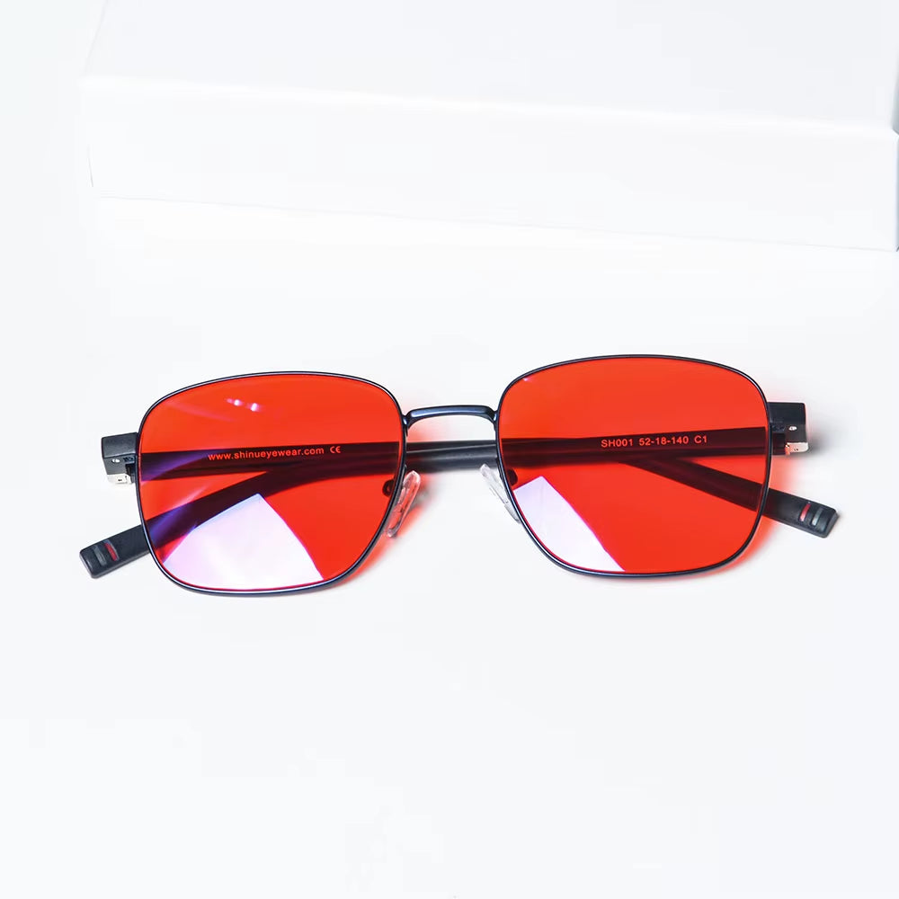 Glasses Men Women Blue Light Glasses Computer Gaming Glasses Red/Orange/Clear Lens Blocking Blue Light Eyeglasses Sh001