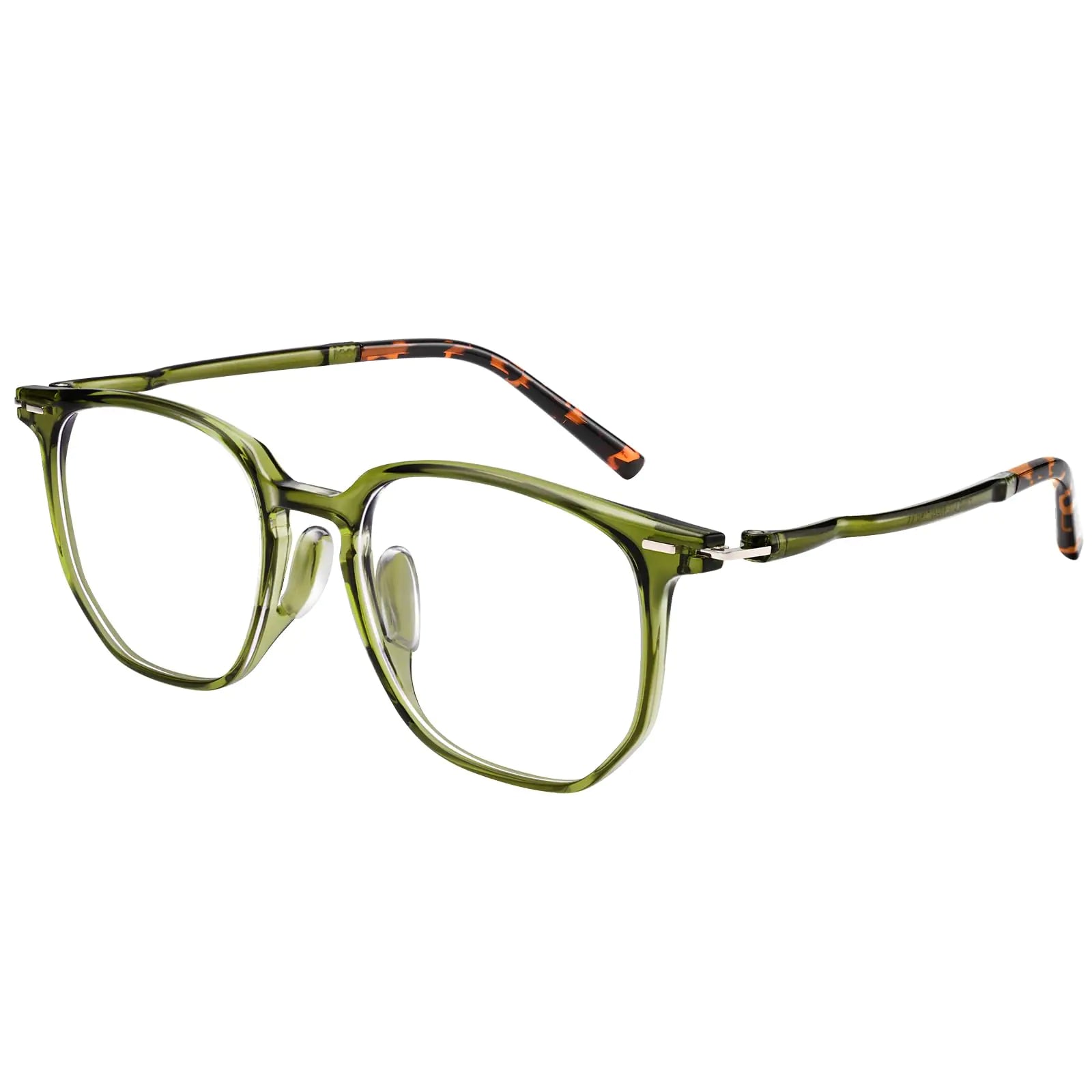 Dollger oversized Blue light Glasses for Women Men Non-prescription Square Frame Computer Screen Blue light Blocking Eyeglasses Green