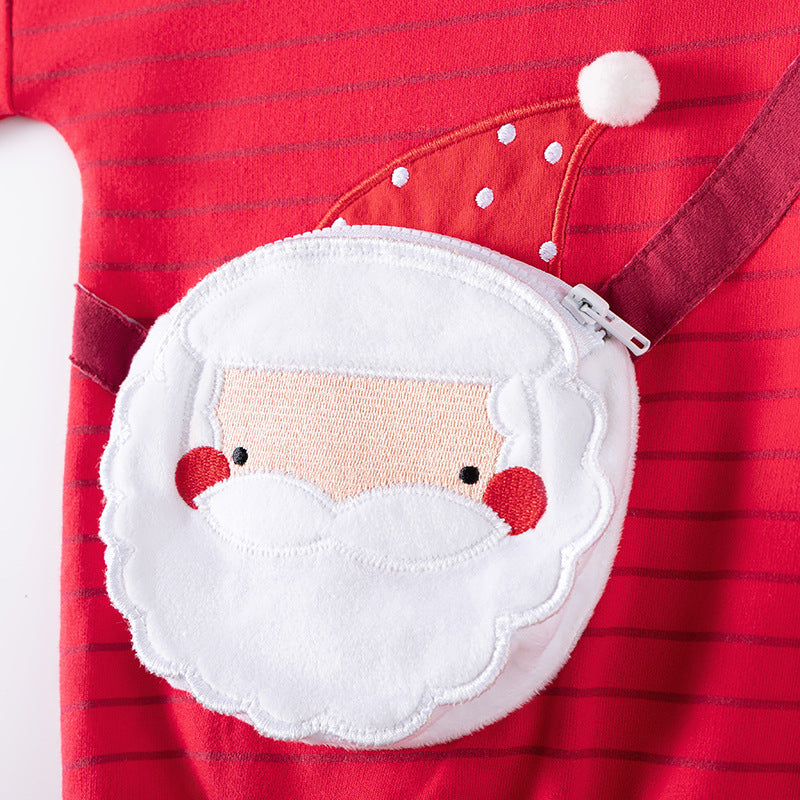 Spring and Autumn Girls Striped and Christmas Cartoon Pattern Long Sleeves Sweatshirt and Pants Clothing Set