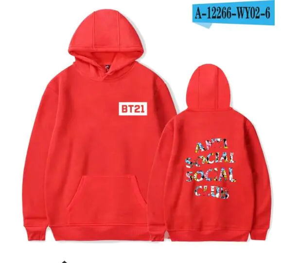 BTS Cartoon Style Hoodie and Merchandise Hoodie